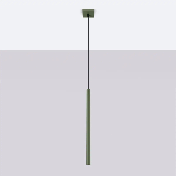 Lampa wisząca ryflowana PASTELO SL.1518 tubka podłużna oliwkowa