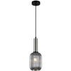 LAMPA wisząca ANTIOLA PND-5588-1M-SC+SG Italux szklana OPRAWA loftowy zwis plisowany nikiel przydymiony