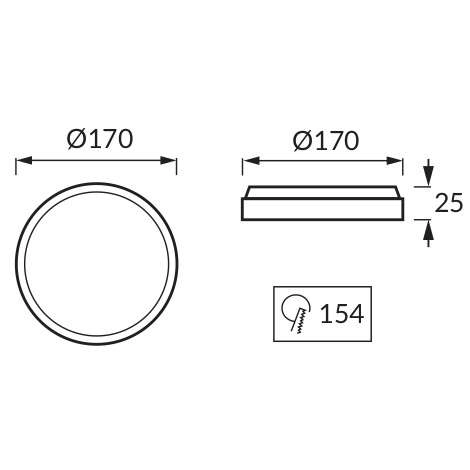 Wpuszczana LAMPA sufitowa SLIM LED C 02486 Ideus metalowa OPRAWA okrągła LED 12W 6500K do zabudowy biała