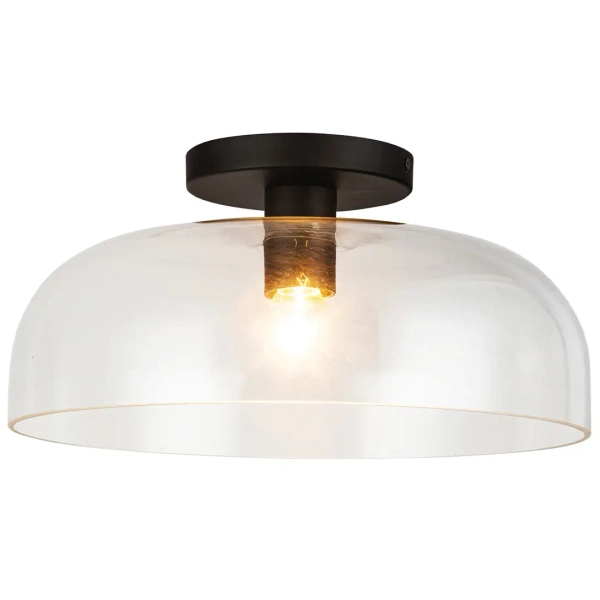 Sufitowa półokrągła lampa Sylvia ALM-SYLVIA-SF-BK-CL do sypialni czarny
