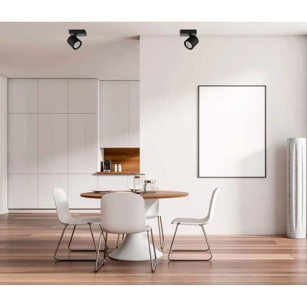 Sufitowa lampa reflektorowa Karlota nad łóżko czarna