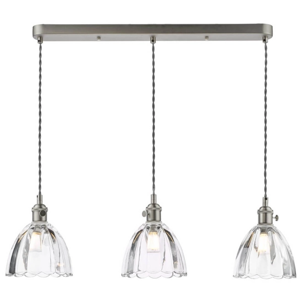 Lampa potrójna wisząca Hadano HAD3661-11 szklana chrom przezroczysty