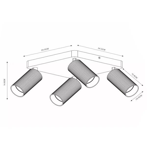 Wielopunktowa lampa sufitowa CLUBS 09939/14/31 Lucide tubki biały
