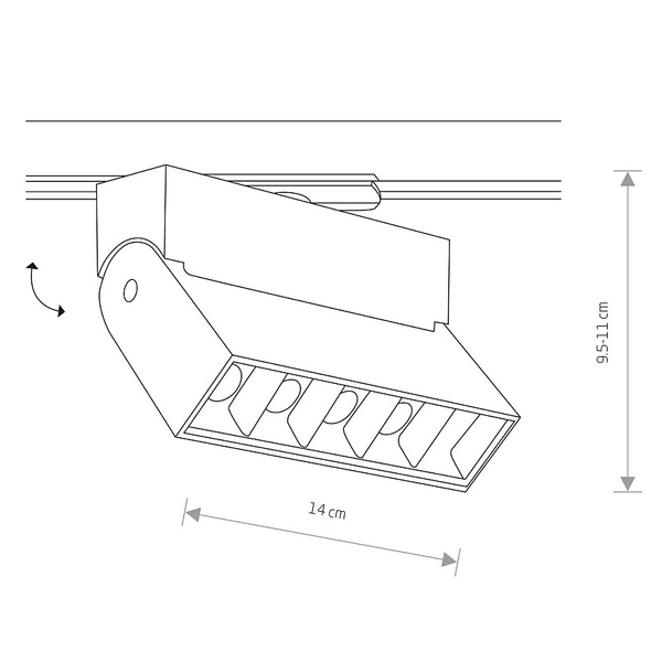 Biały reflektor Profile Focus 7618 LED 9W 3000K do szynoprzewodu