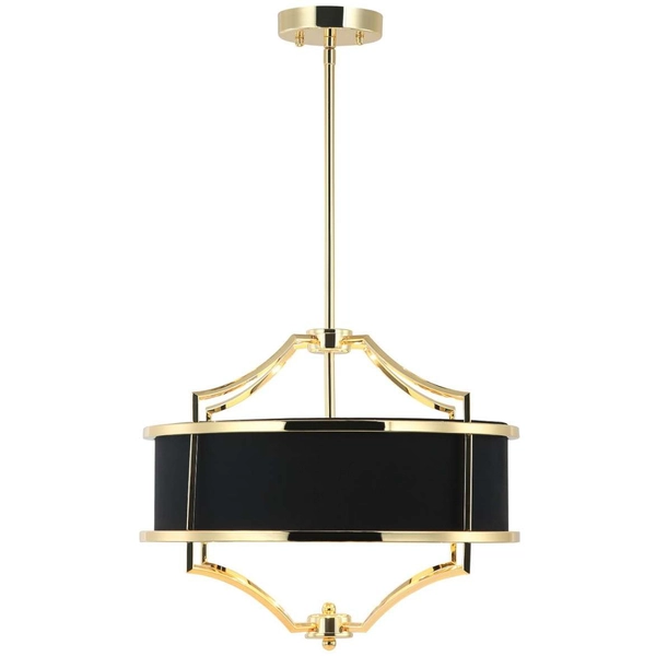 LAMPA wisząca Stesso Gold Nero S Orlicki Design okrągła OPRAWA abażurowa w stylu klasycznym czarna złota