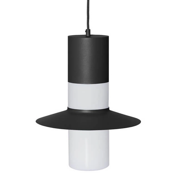 Lampa wisząca kapelusz Caponio CPA122P0 nad wyspę czarna biała