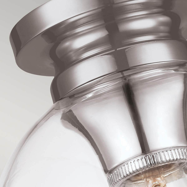 Sufitowa lampa kula Tabby FE-TABBY-F-PN szklana nikiel przezroczysta