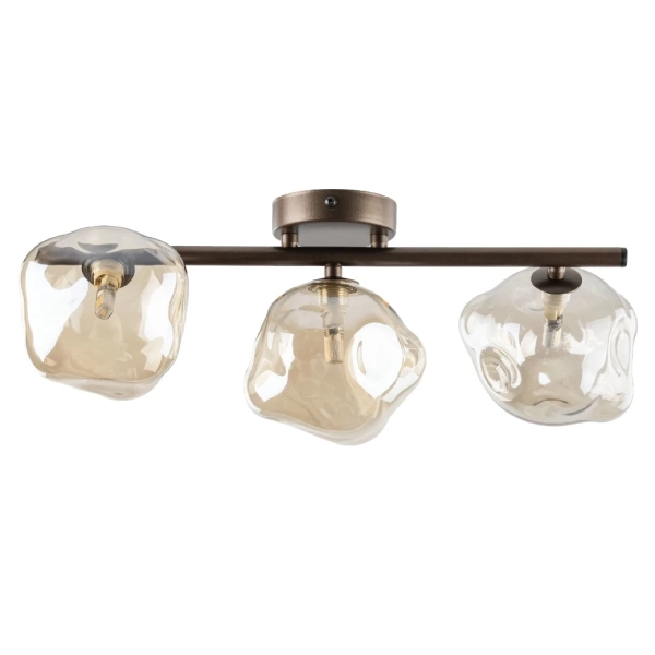 Sufitowa lampa szklana Lava Brown 11035 kule metalowy brązowy