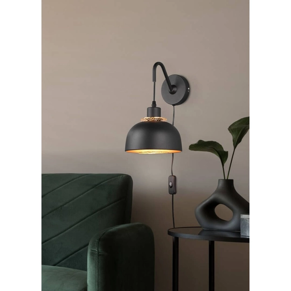Loftowy kinkiet ścienny Punch R20811732 z włącznikiem metalowa czarna