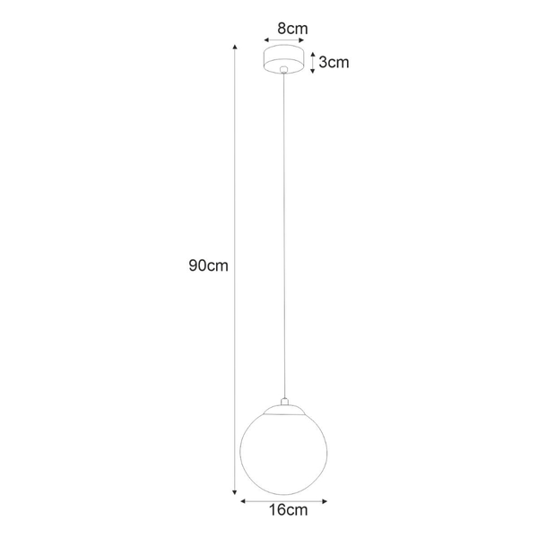 Zwisająca lampa Elmo K-5311 Kaja kulka metalowa szklana biała złota