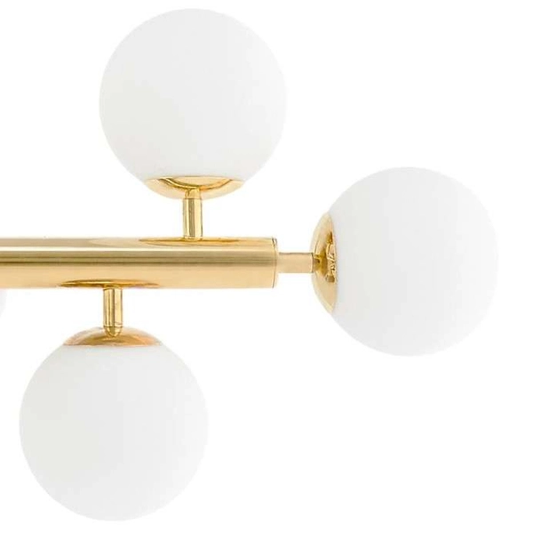 Modernistyczna LAMPA wisząca CUMULUS 10752145 Kaspa metalowa OPRAWA szklane kule balls ZWIS molekuły złote białe