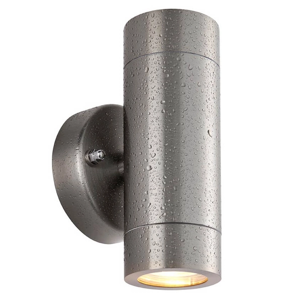 Lampa ścienna do ogrodu Palin 101350 tubka metalowa IP65 srebrna