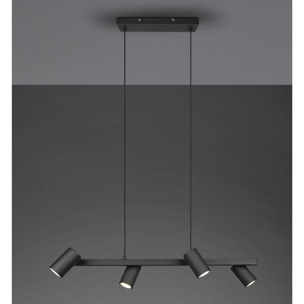 Wisząca lampa loftowa VANTOS DL432302400 Trio regulowana tubki czarny