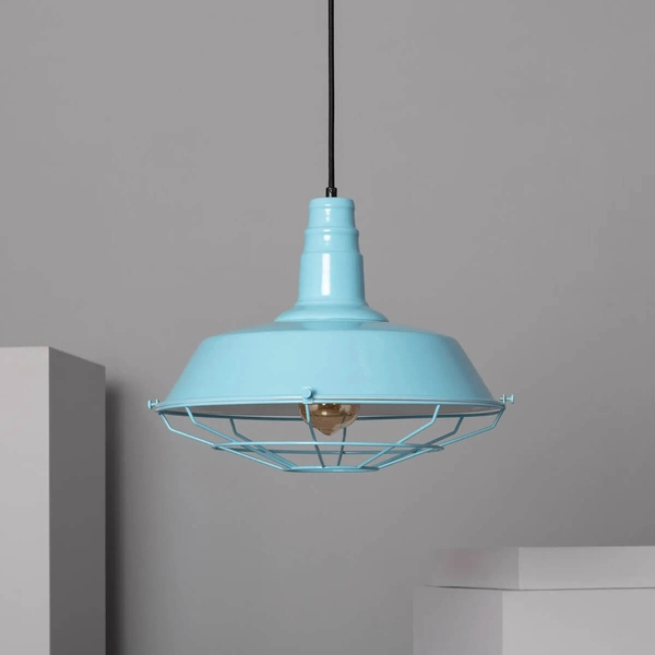 Skracana lampa wisząca Retro ABR-RRP-B-E27 Abruzzo metal błękitny