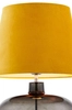 Biurkowa LAMPKA stojąca SAWA VELVET 41017114 Kaspa stołowa LAMPA abażurowa klasyczna do sypialni grafitowa żółta