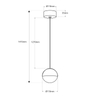 Lampa kulista wisząca Mica ABR-LW-MIC-C LED 9W 2700K do sypialni czarna