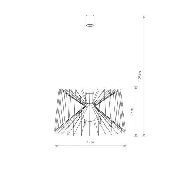 LAMPA wisząca NESS 6768 Nowodvorski metalowa OPRAWA industrialny ZWIS geometryczny z drutu czarna