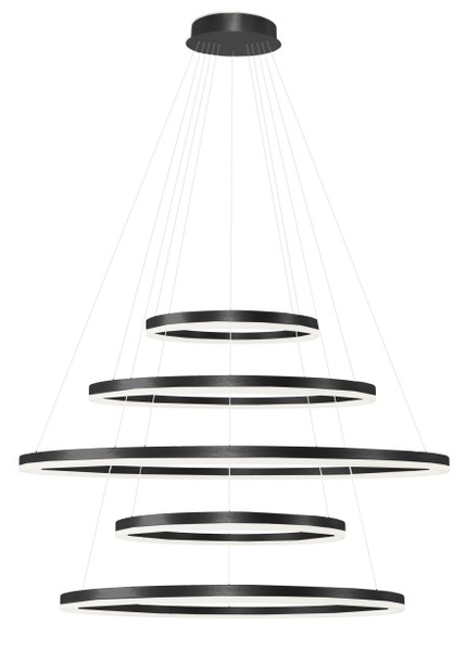 Lampa zwisowa Halo AZ5351 150+120+100+80+60 LED 180W z pilotem ringi czarne