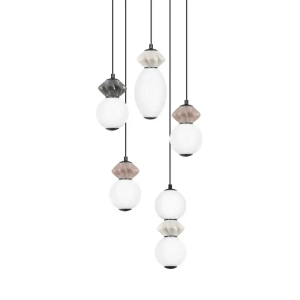 Ceramiczna wisząca lampa MONRETA LE45236 LED 28W 3000K mokka biała