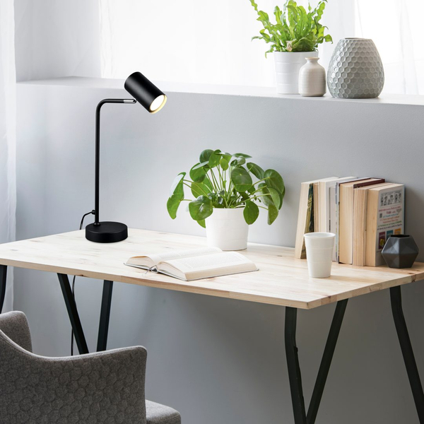 Stołowa LAMPKA stojąca VANTOS DL132512400 Trio metalowa LAMPA regulowana tuba biurkowa loft czarna