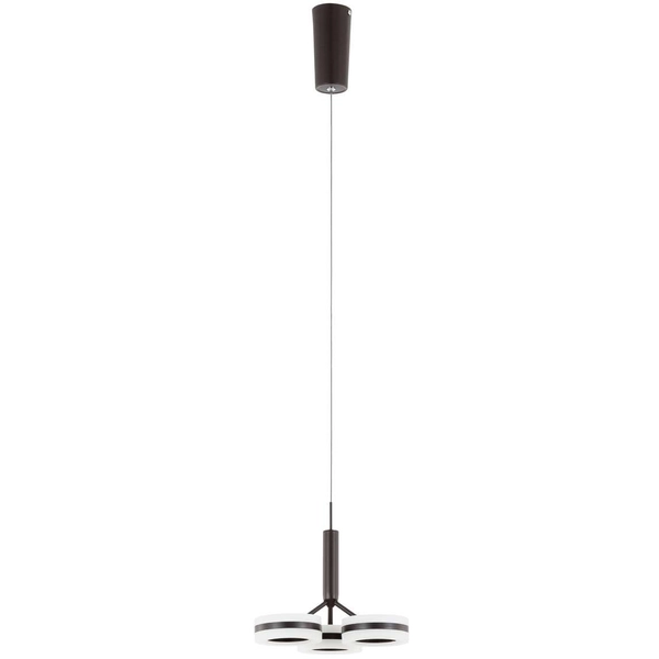 LAMPA wisząca METIS AD16002-3A COFFEE Italux modernistyczna OPRAWA zwis LED 14,4W 3000K pierścienie ring brązowe białe