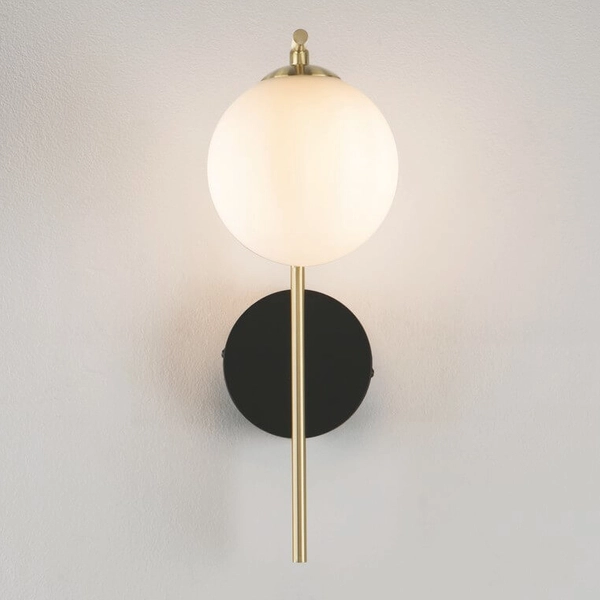 Przyścienny kinkiet kulisty CHAO LE44270 na przedpokój czarny złoty biały