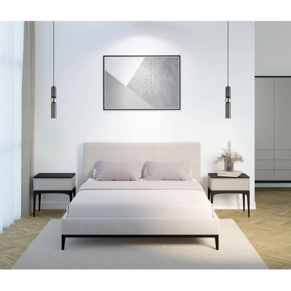 Wisząca lampa pokojowa Isidora minimalistyczna tuba szara