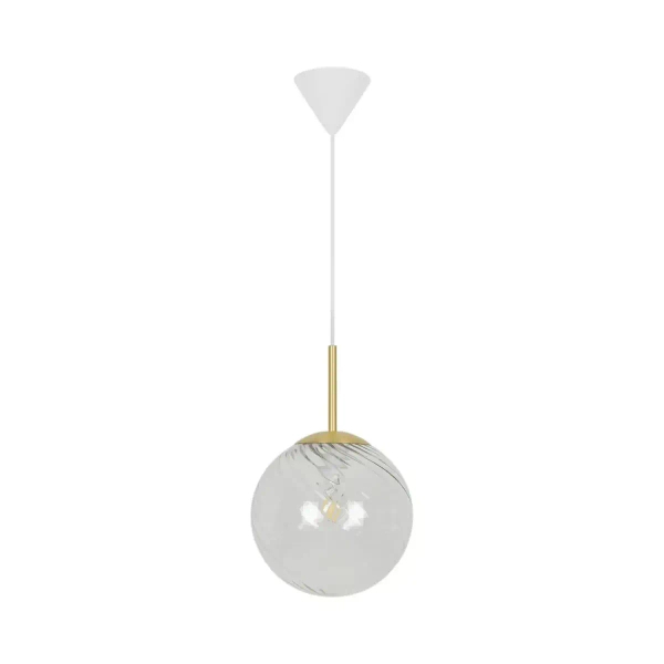 Kulista lampa wisząca nad stół Chisell 2312073035 szklana mosiądz