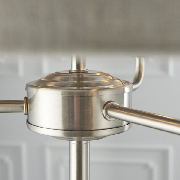 Lampa podłogowa Highclere 94359 Endon vintage z abażurem beż chrom