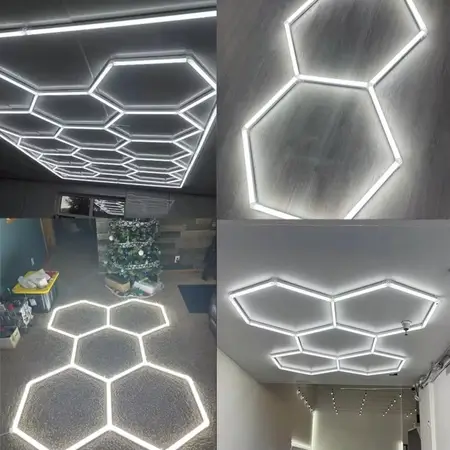 Geometryczny plafon Hexagon HEX-565-Y9-V11-PS1 LED 230W 4000K IP54 biały