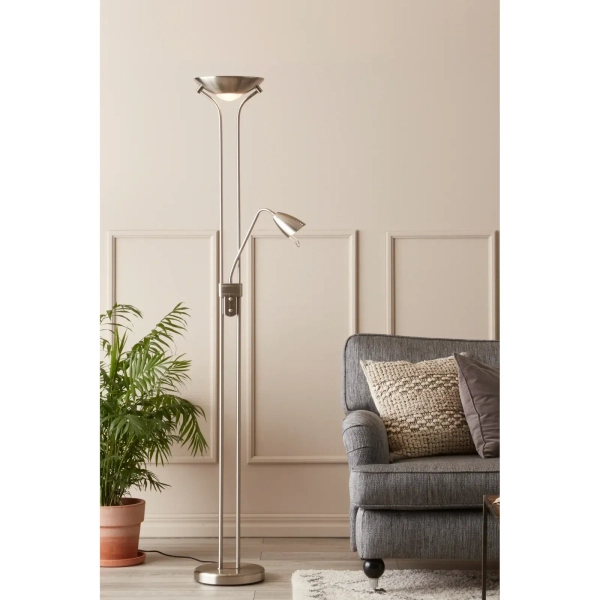 Podłogowa lampa stalowa DETROIT metalowa na peszlu do salonu 111241