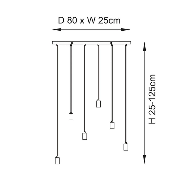 Wisząca lampa kaskada Stellan 101684 nad stół drewniana czarna