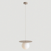 Metalowa lampa salonowa LOOP 1125G17_M Aldex wisząca kula beżowy