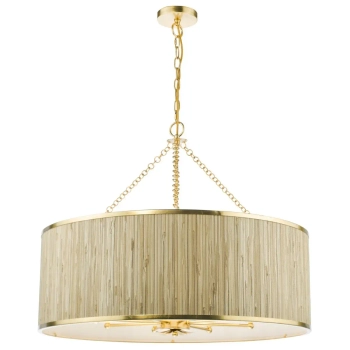 Wisząca lampa hampton Fernella FEN0835 do jadalni trawa morska złoty