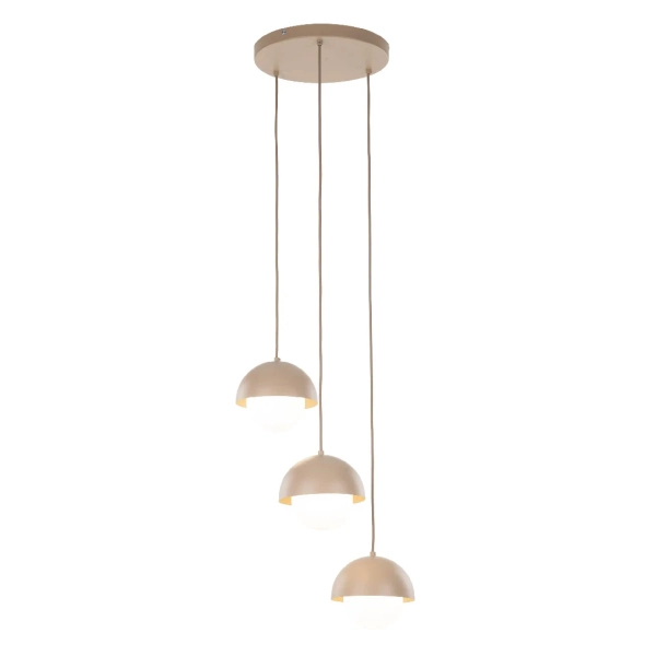 Minimalistyczna zwisająca lampa Bono Sabia 10720 mleczne kule beżowy