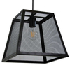 LAMPA wisząca MADERA 310354 Polux metalowa OPRAWA klatka zwis siatka czarna