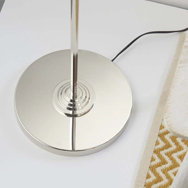 Stojąca lampa z abażurem Highclere 94378 Endon klasyczna szara nikiel