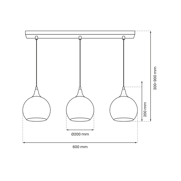 Lampa wisząca potrójna Monte MLP8402 przydymiona złota