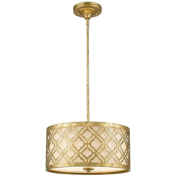 LAMPA wisząca GN-ARABELLA-P-M Elstead GILDED NOLA klasyczna OPRAWA okrągły zwis abażurowy na łańcuchu złoty biały