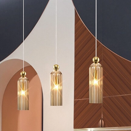 Lampa wisząca z kloszem Antic MOD302PL-01CG koniakowa złota