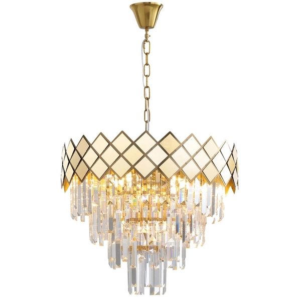 Żyrandol pałacowy Carisma ML8892 Milagro do jadalni kryształki złote