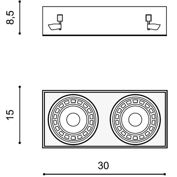 Regulowana lampa podtynkowa Nova AZ2934 do pokoju biała