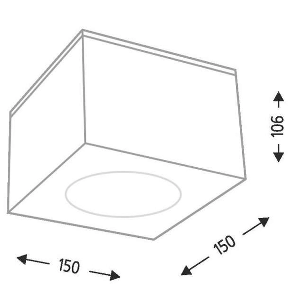 Downlight LAMPA sufitowa TAMBA 7062 Shilo kwadratowa OPRAWA metalowa kostka cube czarna