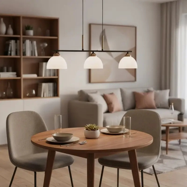 Lampa wisząca Montiela PND-34374-3-BK LED 45W 3000K szkło czarny biały złoty