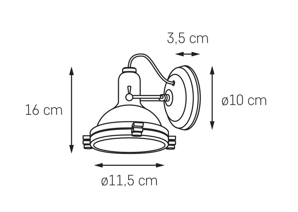 Kinkiet LAMPA ścienna NAUTILIUS 20483103 Kaspa metalowa OPRAWA reflektorek loft chrom