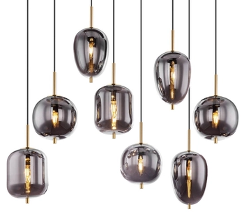 Lampa wisząca Blacky 15345-8MM designerska mosiądz przydymiona