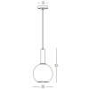 Wisząca lampa kulista 22071 zwis kula do sypialni złoty biały