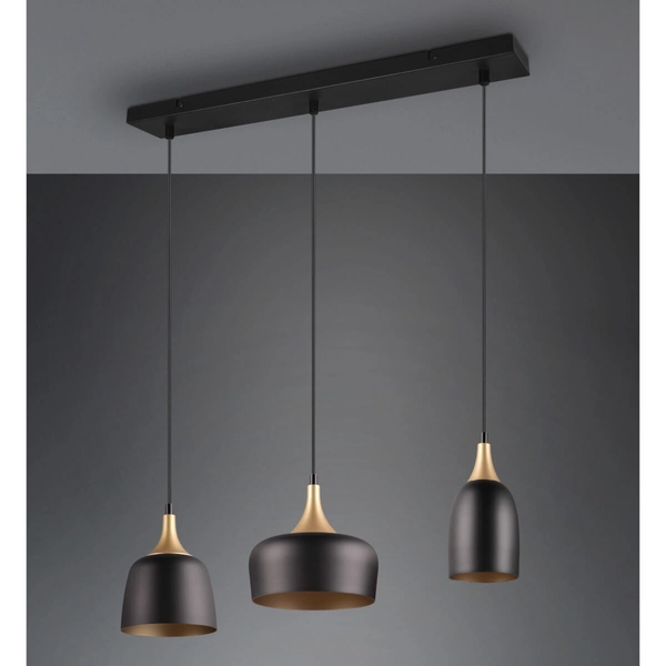 Lampa zwis CHIRAZ 310500332 Trio tubki do kuchni czarny złoty