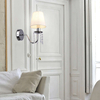 Lampa ścienna RUTI 21-58706 klasyczna abażurowa z kryształkami chrom beżowa