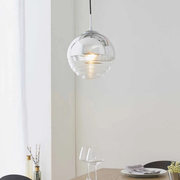 Wisząca lampa ball Paloma 68959 Endon nad stół transparentna chrom